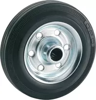 Dörner + Helmer 710202 ratas iš vientisos gumos 160 x 40 x 20 mm su ritininiu guoliu, stebulės plotis 58 mm