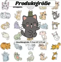 50 vandeniui atsparių vinilinių lipdukų rinkinys, katės lipdukai, skirti vandens buteliams, gertuvėms, bagažui, riedlentėms, buferiui, albumams, puodeliams, lipdukai, dovana vaikams, paaugliams