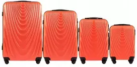Kelioninis 4 lagaminų komplektas su praplėtimu Falcon Wings 304 (lms, Xs) Flue Oranžinis, Abs+