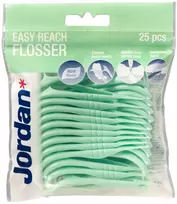 Dantų šepetėlis Jordan Easy Reach Dantų siūlas su laikikliu 25 vnt.