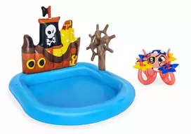Ovalus pripučiamas baseinas Bestway 52211 140 x 130 cm Piratų Laivas