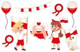 Patriotinė dekoracija - didelė kompozicija vaikams (gegužės 3-osios konstitucijos diena)