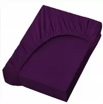 Paklodė su guma Luxury iš medvilnės satino 90x200cm violetinės spalvos