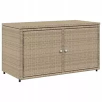 Lauko baldų komplektas Sodo spintelė, smėlio spalvos, 110x55x60,5 cm, polyratanas