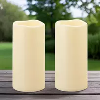 2 vnt. Lauko Led žvakės su laikmačiu, atsparios vandeniui, 10x20.3 cm
