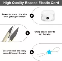 Laikrodis 120 metrų elastinga juostelė apyrankėms, 0,6 mm skaidrus elastingas nailono virvelės dirželis apyrankėms, elastinga juostelė apyrankėms, atspari plyšimui, skirta "pasidaryk pats" amatams, karoliukų papuošalams, papuošalų gamybai, vėriniams