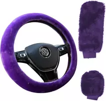 Plaušinio vairo dangtelio komplektas 3 vnt. (36-39 cm, violetinis)