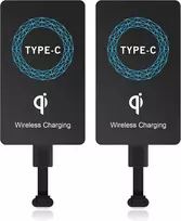 2 vnt. Usb C belaidžio įkrovimo imtuvas, itin plonas, su lipniu silikonu