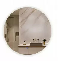 Apvalus led veidrodis Opal 70 cm su apšvietimu + jungiklis Mirore