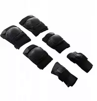 Aero Pačiūžų apsaugos 3x2 keliai alkūnės delnai Fit Juodas dydis Xl