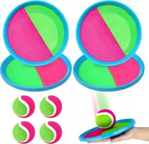 Idota velcro kamuoliukų žaidimas vaikams, velcro kamuoliukų mėtymo žaidimas vaikams su 4 gaudymo diskais ir 4 kamuoliukais, paplūdimio žaidimai, mėtymo ir gaudymo žaidimas, velcro kamuoliukas naudojimui patalpose ir lauke