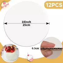12 vnt. apvalios tortų padėklų, 25 cm, 3 mm storio