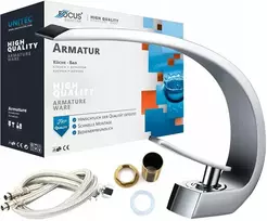 Focus Sanitar praustuvo maišytuvas, chromuotas, pastatomas, loft stiliaus, su lanku