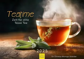 Edition Seidel Premium kalendorius Teatime Laikas puodeliui arbatos 2025 formatas Din A3 sieninis kalendorius atsipalaidavimas mėta citrina chai malonumas pipirmėtė imbieras žolelės arbata prieskoniai ayurveda Christian Müringer