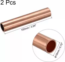 Ventiliatorius Sourcing map apvalus varinis vamzdis 19 mm išorinis skersmuo 1.5 mm sienelės storis 100 mm ilgio vamzdžio žarna 2 vnt.