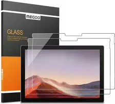 Megoo [2 vnt.] apsauginis stiklas, skirtas Microsoft Surface Pro 7 Plus/surface Pro 7/6/5/4/3 12.3 colių, itin skaidrus/greitai reaguojantis/grūdintas stiklas, ekrano apsauga (u formos skylė)