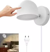 Lova 12 W led sieninis šviestuvas su kištuku, valdomas lietimu, reguliuojamas sieninis šviestuvas, 360° besisukantis šviestuvas prie lovos, 3000 K šilta balta reguliuojama skaitymo lemputė svetainei, miegamajam, laiptams, koridoriui, biurui, baltas