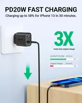Acefast sieninis įkroviklis A1 Pd20w, 1x Usb-c (baltas)