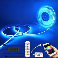 12 V Wifi Cob Led Rgb juosta Alexa 5 m, Rgb pritemdoma Cob šviesos juosta Led šviesos juosta, 576 šviesos diodai/m, valdoma programėle, suderinama su Alexa Google Home