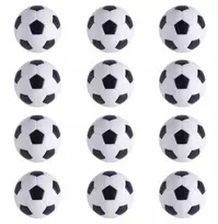 Baguru kamuoliukų rinkinys stalo futbolui juodai balti 32 mm 12 vnt.