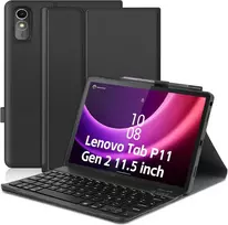 Zabatoco dėklas su klaviatūra, skirtas Lenovo Tab P11 Gen 2 11.5 colių planšetiniam kompiuteriui, bluetooth Qwertz klaviatūra su 7 spalvų apšvietimu, skirta Lenovo P11 (2nd Generation)