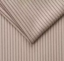 Švelnus velvetinis gobeleno audinys Taphiceros, dryžuotas, 0,5 m, smėlio spalvos
