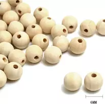 Toaob 6 mm 100 vnt. medinių karoliukų rinkinys, apvalūs natūralūs tarpiniai karoliukai „pasidaryk pats“ papuošalų gamybai