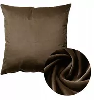 Pagalvės užvalkalas 50x50 cm weliūrinis pliušinis minkštas velvetas tamsiai rudas