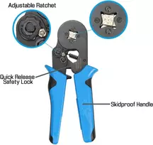 Hsc8 6-4 0.08-10 mm² savaime prisitaikantis vielos antgalių užspaudimo įrankių rinkinys, antgalių užspaudimo replės, vielos nuėmiklis, automatinis užspaudimo įrankis izoliuotiems, neizoliuotiems vielos lynų reketiniams kabelių antgaliams