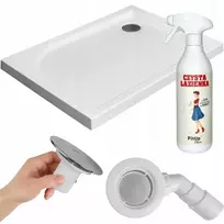 Radaway Delos D stačiakampis душевой padėklas 100x75 cm žemas antibakterinis su Economy sifonu