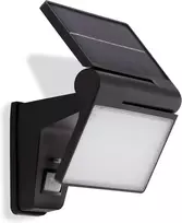 Telefunken - led saulės šviestuvas, lauko prožektorius su judesio davikliu, su nuolatinės šviesos funkcija, maitinamas baterijomis, ip44, juodas, 229 x 152 x 126 mm (i x p x a)