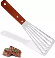 Nerūdijančio plieno mentelė su plyšiais, 28 cm, su nuožulniu kraštu, virtuvės įrankiai, nerūdijančio plieno lanksti mentelė žuviai, mėsai, kiaušiniams, blynams apversti