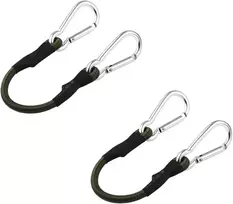 Vbnzbk Įtempimo elastinė juosta su karabinu, 30 cm įtempimo elastinė juosta su kabliu, plėtiklis su kabliu, plėtiklis su karabinu, bagažo įtempiklis, juodas guminis laidas lauko stovyklavimui dviračiu