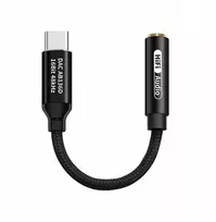 Smart-tel dac audio adapteris usb-c į mini jack 3,5 aux ab136d t2 16 bit 48khz juodas