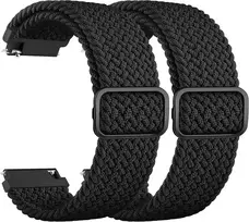 Mugust 2 vnt. 20 mm 22 mm apyrankių rinkinys vyrams ir moterims, elastinis nailono pintas pakaitinis dirželis, 22 mm 20 mm laikrodžių dirželiai, nailonas, a
