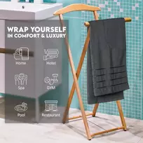 Rankšluostis Utopia Towels, 4 vnt. prabangių viskozinių vonios rankšluosčių rinkinys, 100% žiedu verpta medvilnė (68,9 x 137,2 cm), labai gerai sugeriantys, aukščiausios kokybės rankšluosčiai viešbučiams, Spa ir vonios kambariams (pilki)