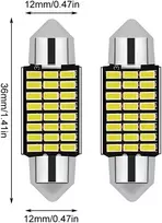 Cjbin led salono apšvietimas automobiliui, 6 vnt., 36 mm, 624 liumenų, 12 v led lemputė, lengva naudoti, balta šviesa