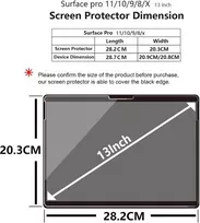 Adeway grūdinto stiklo ekrano apsauga, skirta Microsoft Surface Pro 11 2024 / Surface Pro 9 / Surface Pro 10 (13 colių) 9h kietumo / itin skaidraus grūdinto stiklo pakuotė, 2 vnt.
