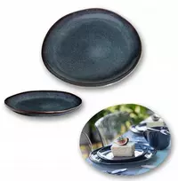 Desertinė lėkštė iš akmens masės Sapphire, mėlyni atspalviai, 19-20 cm