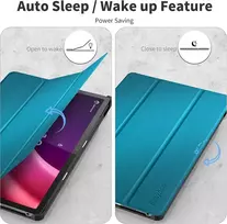 Easyacc dėklas, skirtas Lenovo Tab P11 (2nd Gen) 11.5 colių Tb350fu/tb350xu 2022 su ekrano apsauga, itin plonas dėklas su stovo funkcija, automatinio užmigdymo/pabudimo funkcija, peacock mėlynas