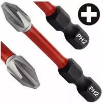 Plieno ph2 magnetinis philips 50 mm ilgas smūginis atsuktuvo antgalis