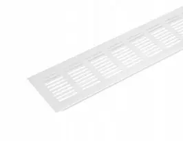 Didelė aliumininė baldinė ventiliacijos grotelė balta 600x80 mm