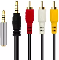 Techside 1.5m Rca Kabelis su 3.5mm Adapteriu Vaizdo įrašams