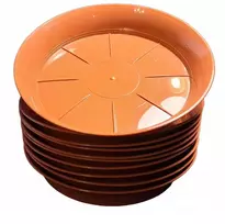 Don-plast, 10 vnt. vazonų stovų rinkinys, skersmuo 10 cm, terakotos spalvos
