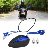Qiilu universalus motociklo galinio vaizdo veidrodėlis, skirtas motoroleriui, galinio vaizdo šoninis veidrodis 8 mm 10 mm (mėlynas)