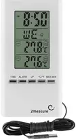 Browin® Elektroninė meteorologijos stotis su lauko davikliu - tikslus temperatūros ir drėgmės rodmuo vidaus ir lauko naudojimui, stilinga balta
