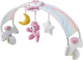 Dėklas Chicco Rainbow Play paklodė vaikų lovai, 2-in-1 su šviesa ir melodijomis, rožinė nuo 0 mėnesių