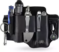 Sayram St1/st2 odinis multitool dėklas su raktų laikikliu, edc diržo organizatoriaus peilio dėklas, skirtas Leatherman įrankiams, žibintuvėliui, edc kišeninis organizatorius vyrams