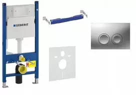 Geberit Up100 Duofix Basic Wc H112 Delta potinkinis rėmas + Delta21 chromo mygtukas