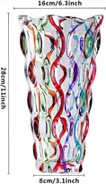 Puremagics rankomis tapyta spalvinga vaza 28 cm aukščio gėlių vaza dekoracija namams valgomojo stalui svetainei biurui vestuvių šventėms rankų darbo dekoratyvinė gėlių vaza (spalvinga)